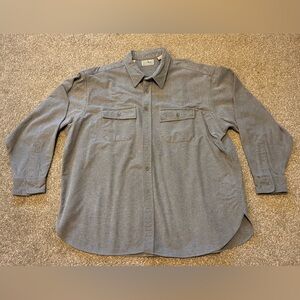 Vintage LL Bean Chamois Cloth Shirt Men’s Sz 19 Gray Style G-706 Made In USA